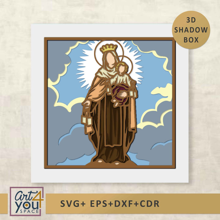 Virgen del Carmen 3D Shadow Box
