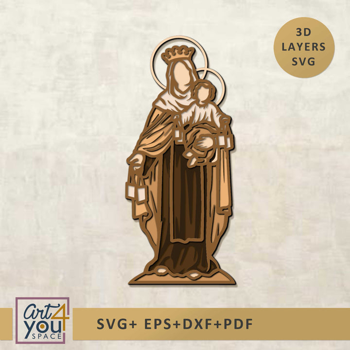 Virgen del Carmen Layered SVG 