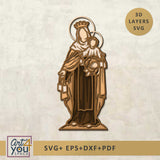 Virgen del Carmen Layered SVG 