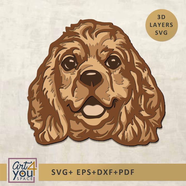 American Cocker Spaniel,  Plywood  cutting SVG