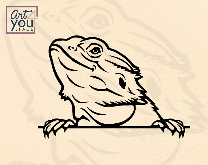 Bearded Dragon Peeking Svg