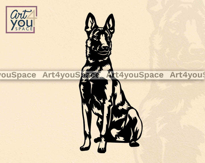 belgian malinois sit svg