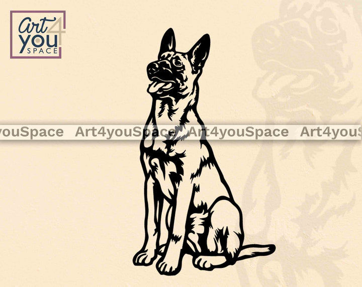 belgian malinois sitting svg