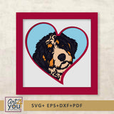 bernedoodle 3d shadow box design