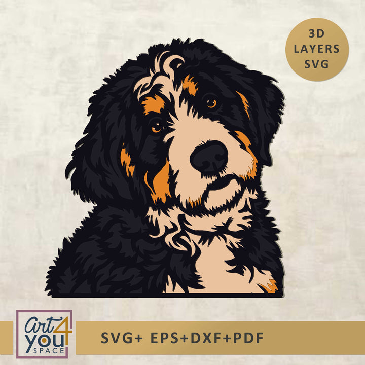 bernedoodle 3d svg 