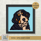 bernedoodle shadow box svg
