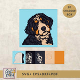 bernedoodle shadow box template