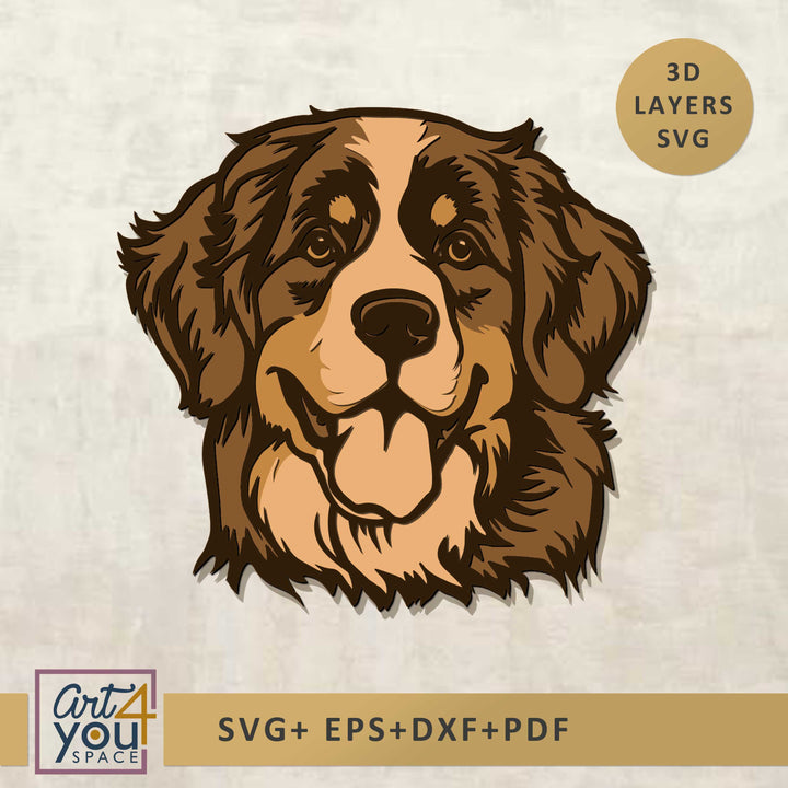 bernese dog 3d svg