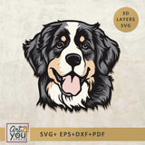 bernese mountine dog 3d svg