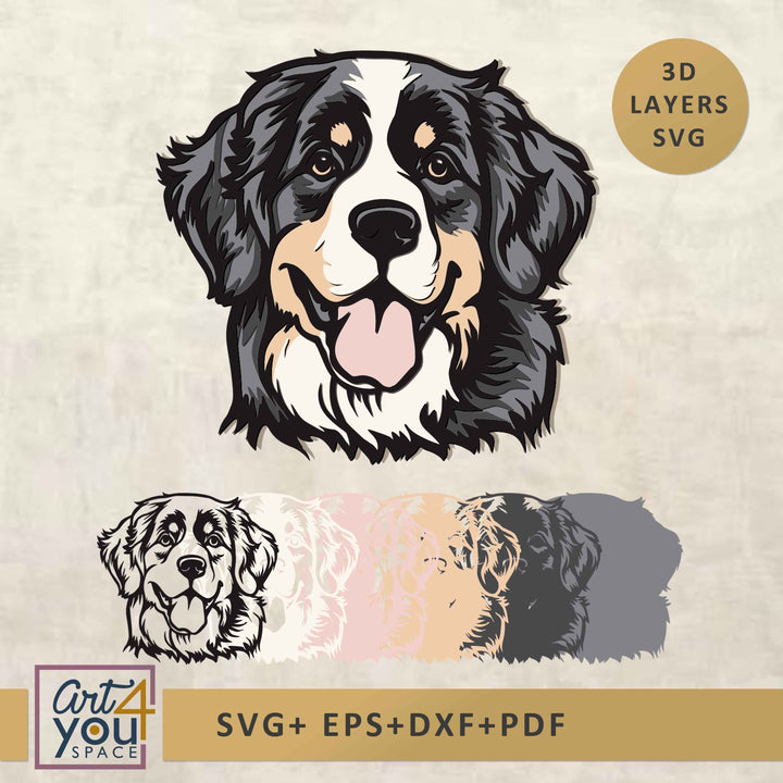 bernese mountine dog svg