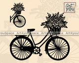 bicycles with flowers svg