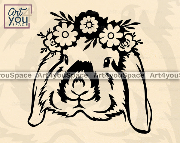bunny floral svg