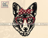 coyote with bandana and glasses svg