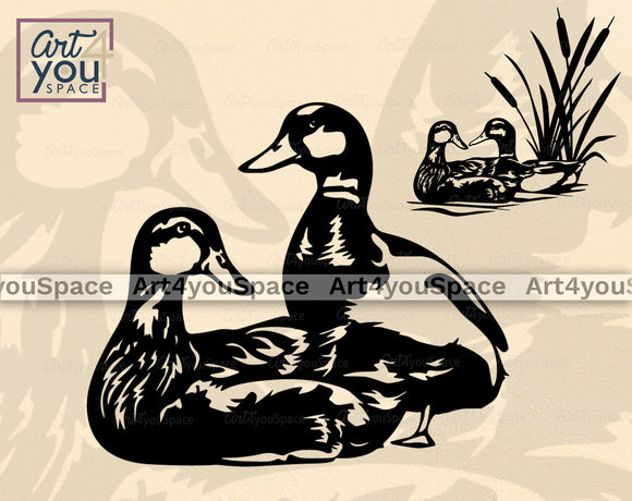 Mallard Duck Couple SVG