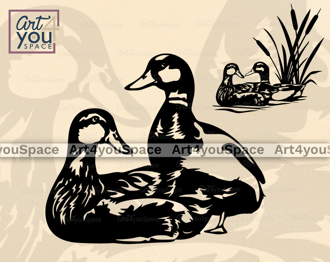 EKGJW Farmhouse Mallard Duck Kitchen Towels Set Of 2,Ducks