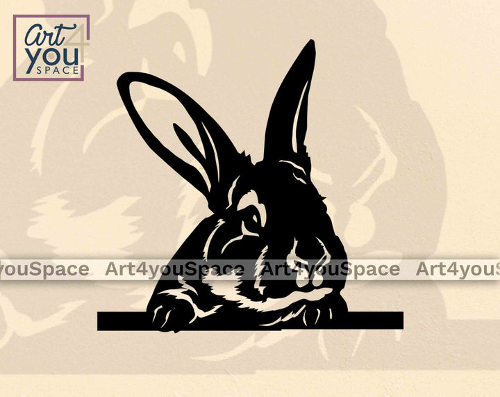 cute peeking bunny svg