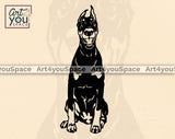 Doberman funny sitting dxf file