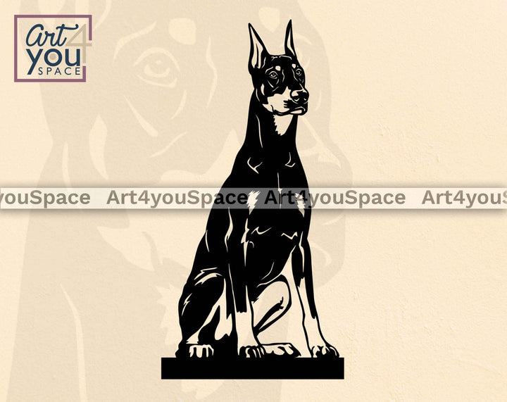 Doberman Pinscher garden stake svg