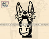 donkey head floral wreath svg