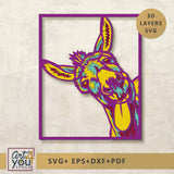 donkey paper cutting svg