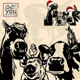 horse pig chick cow rooster svg file