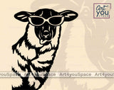 sheep with sunglasses svg