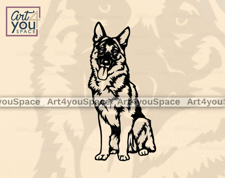 German shepherd laser  cut  svg file