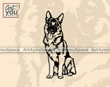 German shepherd laser  cut  svg file