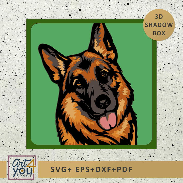 german shepherd shadow box project