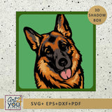 german shepherd shadow box project