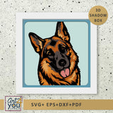 german shepherd shadow box