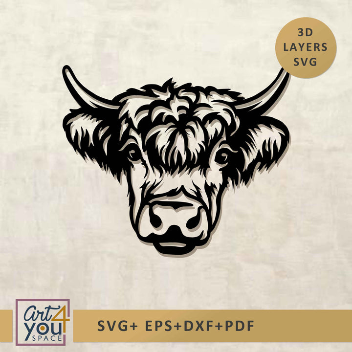 highland   cow svg laser cut