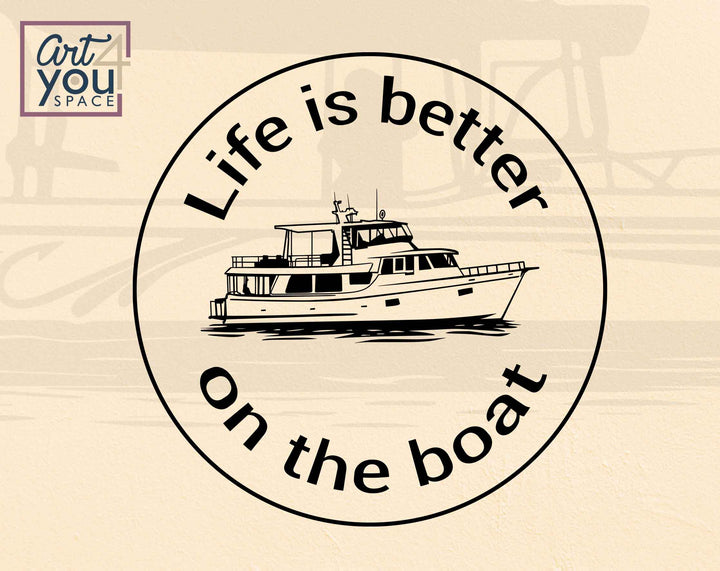 Life Is Better On The Boat clipart