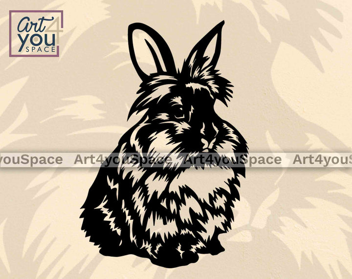 cute Lion Head rabbit sitting svg