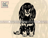 Longhaired dachshund full body svg