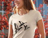 mallard duck flying t-shirt design