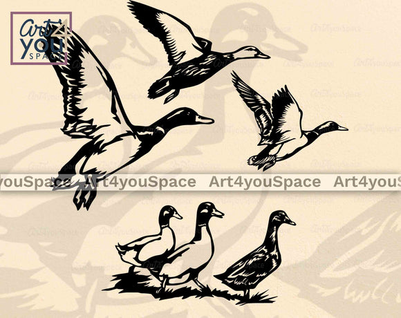 mallard ducks svg