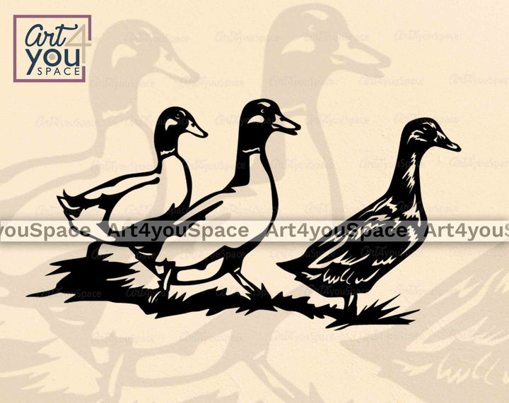 walking mallard ducks svg