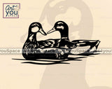 mallard duck swimming svg