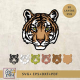myltilayered design tiger svg
