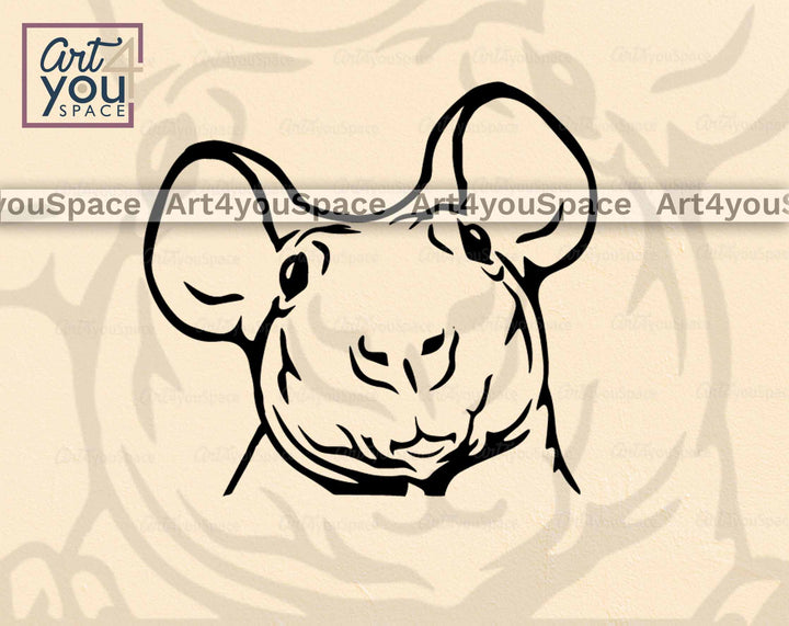 naked Guinea Pig portrait SVG