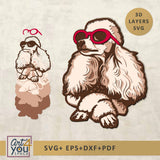 poodle sunglasses with 3D layers SVG 
