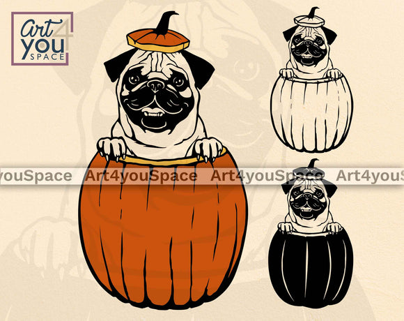 pug halloween svg
