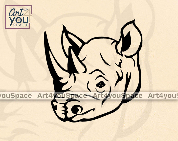 Rhino Face outline SVG