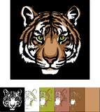 shadow box tiger 3d svg