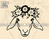 sheep head with flowers svg