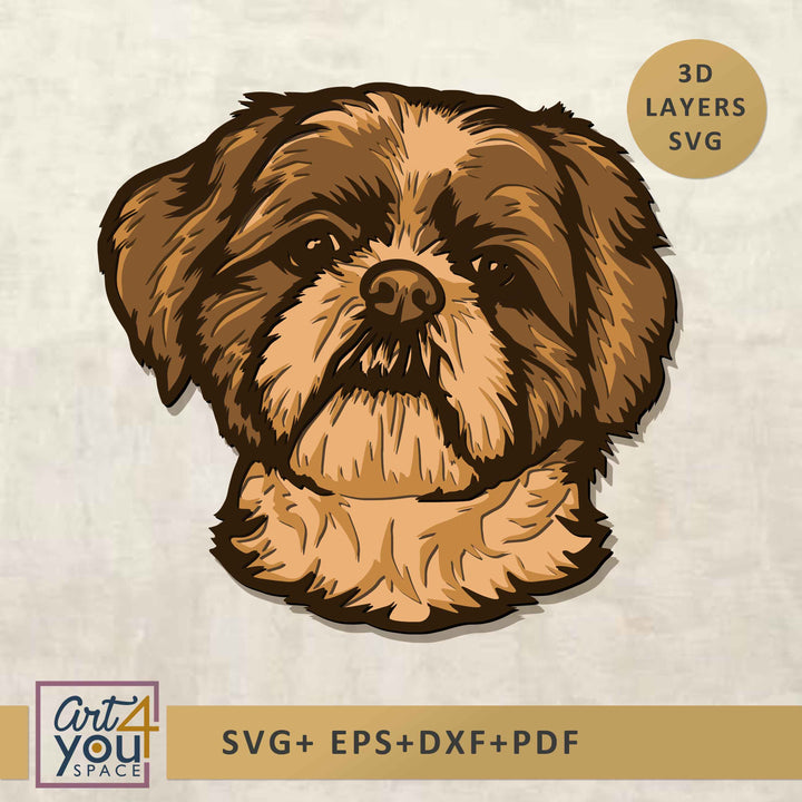 shih tzu 3d svg
