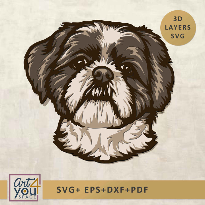 shih tzu layered svg
