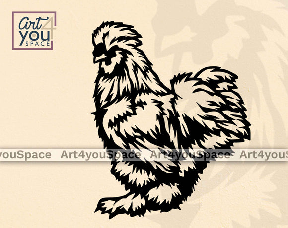 silkie rooster svg