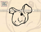 Skinny Guinea Pig  Face SVG